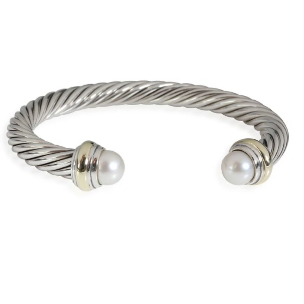 David Yurman Classic Cable Bracelet - Pearl + Sterling Silver + 14K Yellow Gold